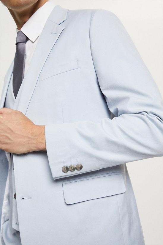Burton Slim Fit Blue Cotton Stretch Suit Jacket 6