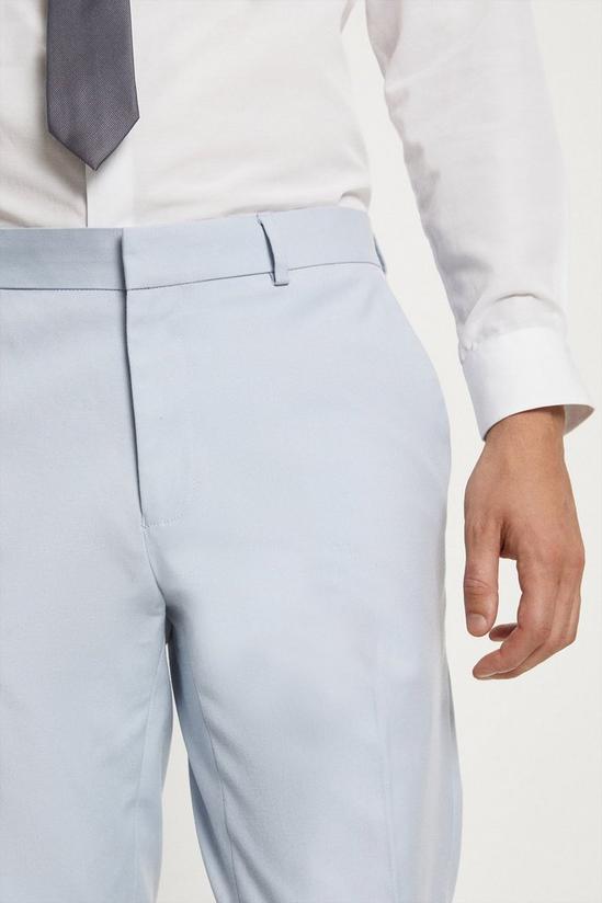 Burton Slim Fit Blue Cotton Stretch Suit Trousers 4