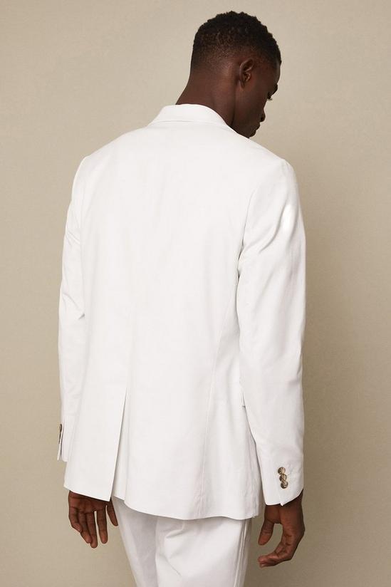 Burton Tailored Fit Pale Grey Cotton Stretch Suit Jacket 3