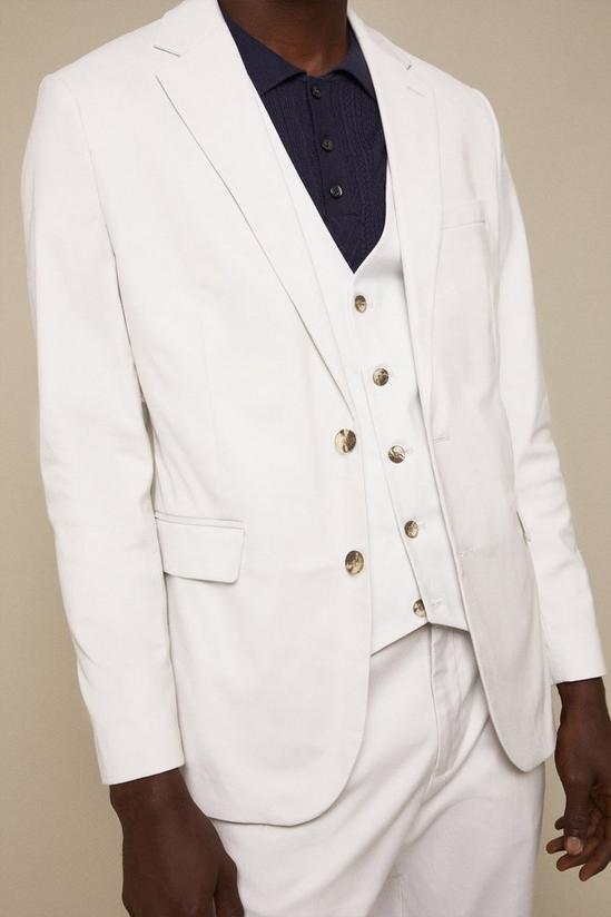 Burton Tailored Fit Pale Grey Cotton Stretch Suit Jacket 4