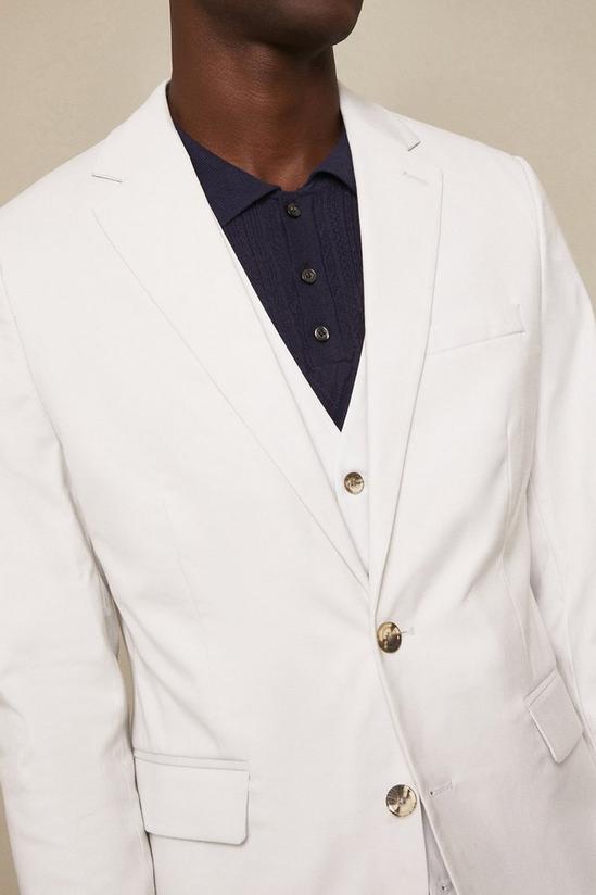 Burton Tailored Fit Pale Grey Cotton Stretch Suit Jacket 5