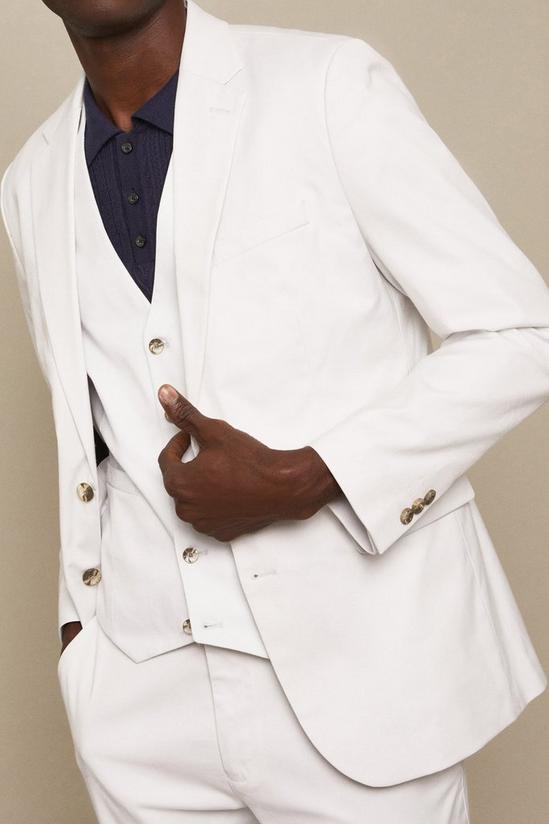 Burton Tailored Fit Pale Grey Cotton Stretch Suit Jacket 6