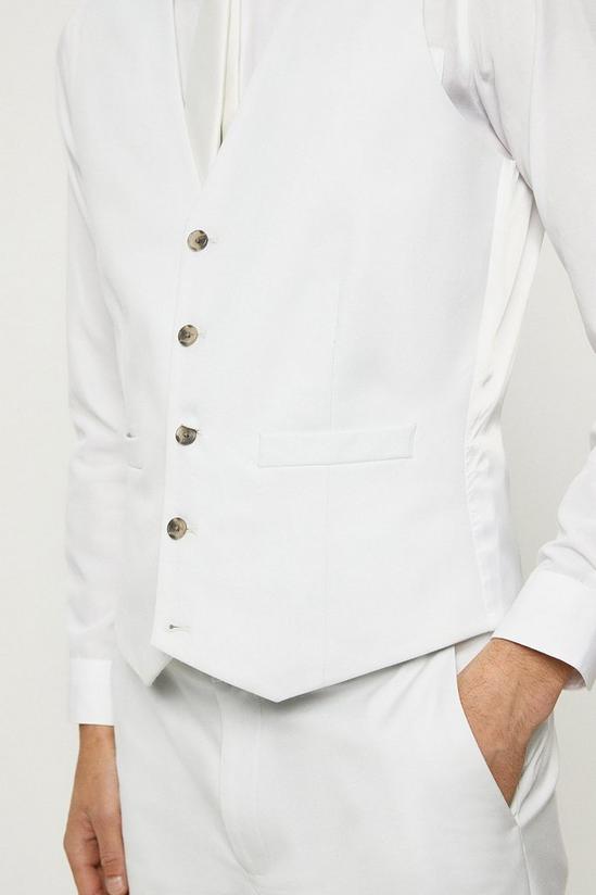Burton Tailored Fit Pale Grey Cotton Stretch Waistcoat 5