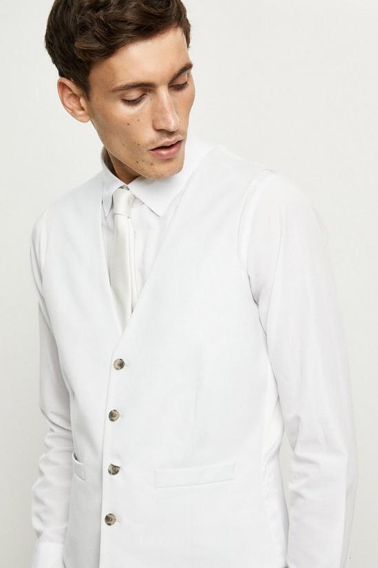 Burton Tailored Fit Pale Grey Cotton Stretch Waistcoat 6