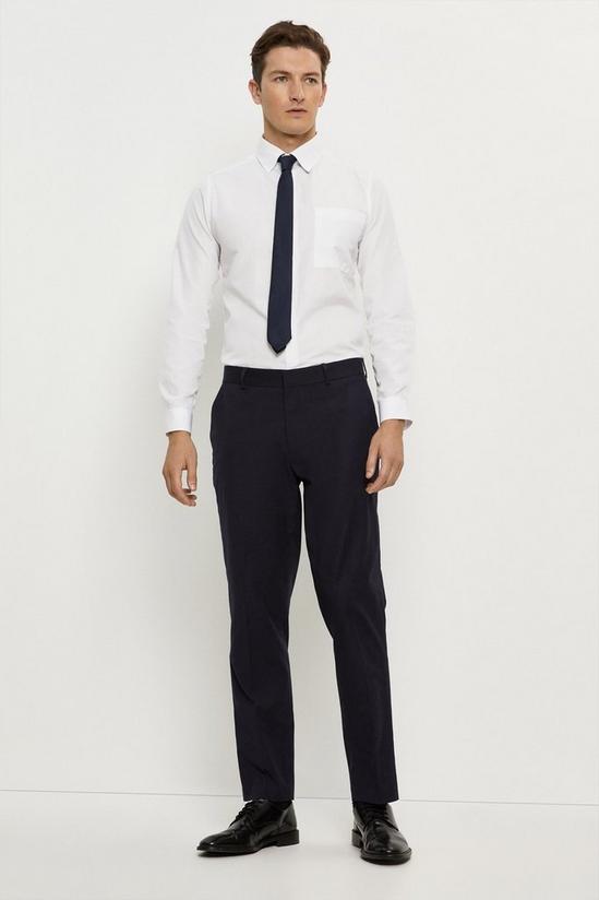 Burton Tailored Fit Navy Cotton Stretch Suit Trousers 2