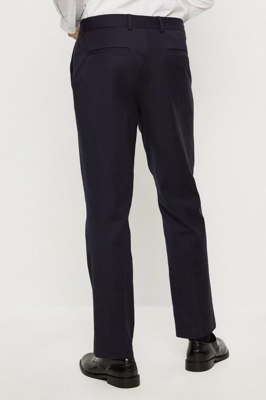 Burton Tailored Fit Navy Cotton Stretch Suit Trousers 3