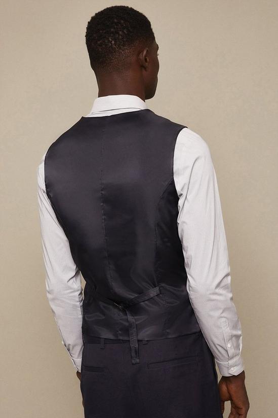 Burton Tailored Fit Navy Cotton Stretch Waistcoat 3