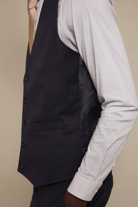 Burton Tailored Fit Navy Cotton Stretch Waistcoat 6