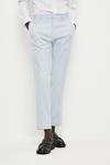 Burton Tailored Fit Blue Cotton Stretch Suit Trousers thumbnail 1