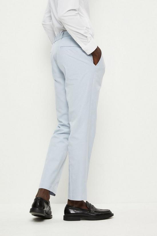 Burton Tailored Fit Blue Cotton Stretch Suit Trousers 3