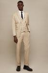 Burton Tailored Fit Stone Cotton Stretch Suit Trousers thumbnail 1