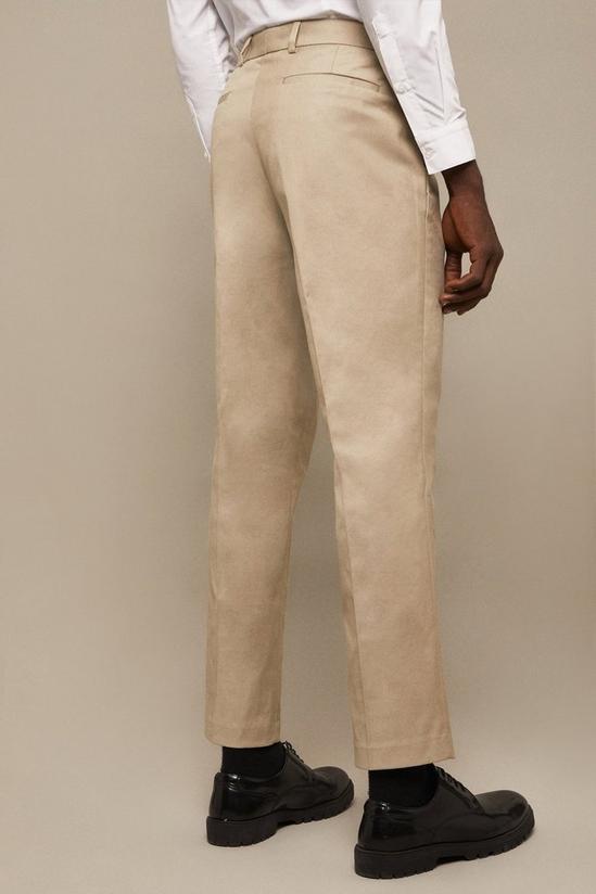Burton Tailored Fit Stone Cotton Stretch Suit Trousers 3
