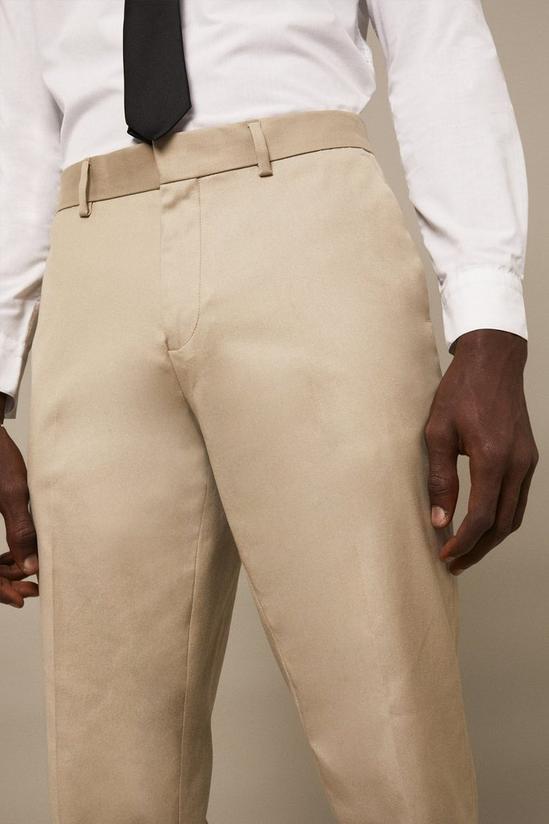 Burton Tailored Fit Stone Cotton Stretch Suit Trousers 4