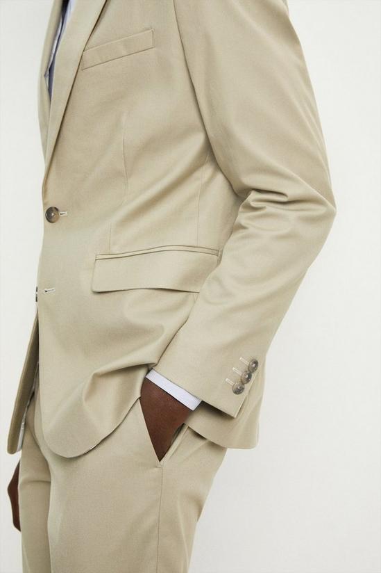Burton Slim Fit Stone Cotton Stretch Suit Jacket 6