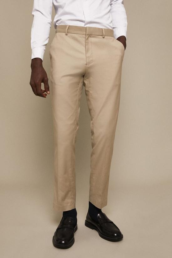 Burton Slim Fit Stone Cotton Stretch Suit Trousers 1