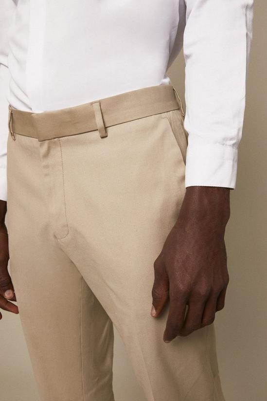 Burton Slim Fit Stone Cotton Stretch Suit Trousers 4