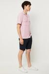 Burton Pink Slim Fit Revere Short Sleeve Shirt thumbnail 2