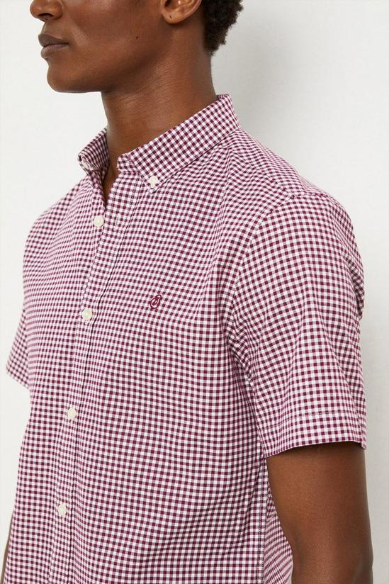 Burton Regular Fit Red Short Sleeve Gingham Shirt 4