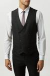 Burton Slim Fit Black Textured Suit Waistcoat thumbnail 1