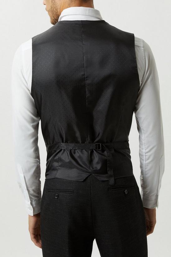 Burton Slim Fit Black Textured Suit Waistcoat 3