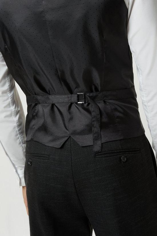 Burton Slim Fit Black Textured Suit Waistcoat 5