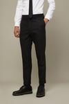 Burton Slim Fit Black Textured Suit Trousers thumbnail 1