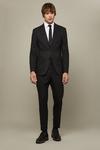 Burton Slim Fit Black Textured Suit Trousers thumbnail 2