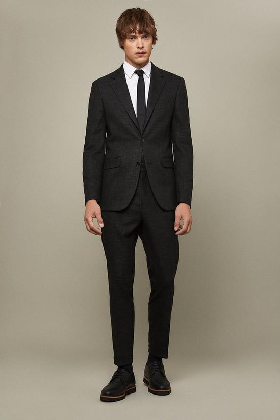 Burton Slim Fit Black Textured Suit Trousers 2