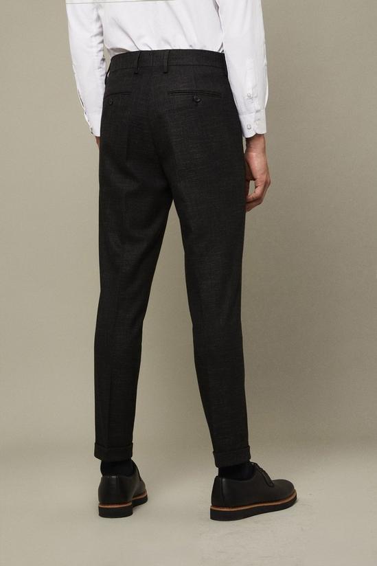 Burton Slim Fit Black Textured Suit Trousers 3
