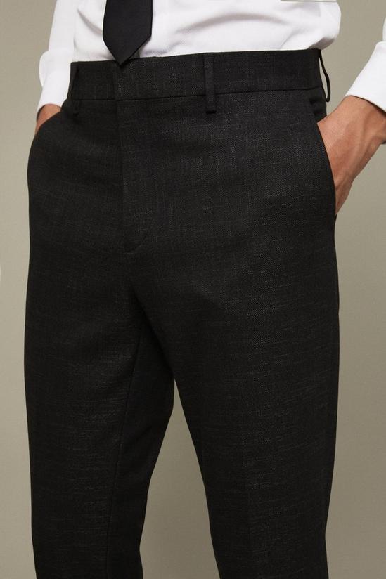 Burton Slim Fit Black Textured Suit Trousers 4