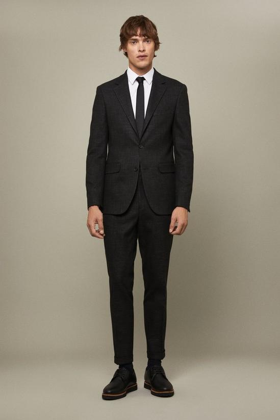 Burton Slim Fit Black Textured Suit Jacket 2