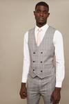 Burton Slim Fit Grey Highlight Check Suit Waistcoat thumbnail 1