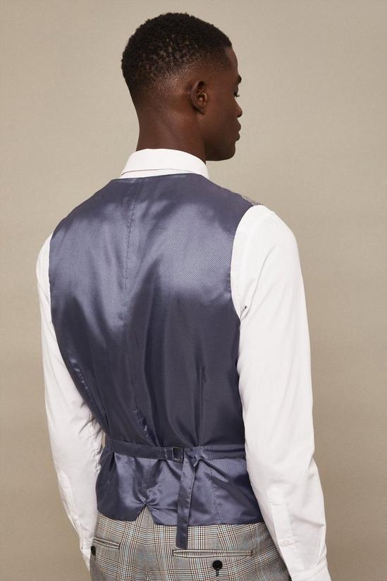 Burton Slim Fit Grey Highlight Check Suit Waistcoat 3
