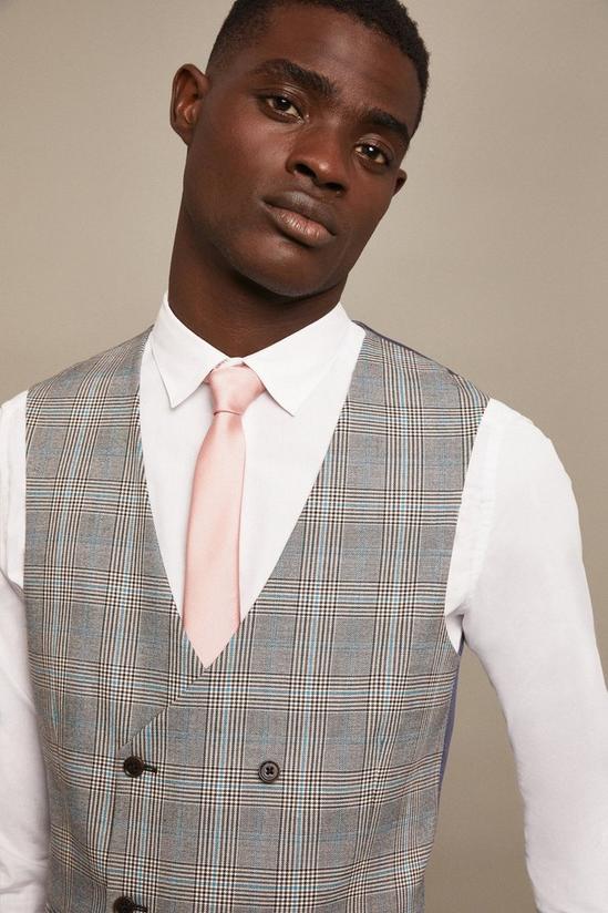 Burton Slim Fit Grey Highlight Check Suit Waistcoat 4