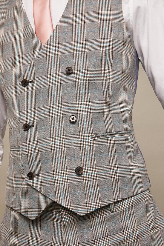 Burton Slim Fit Grey Highlight Check Suit Waistcoat 5
