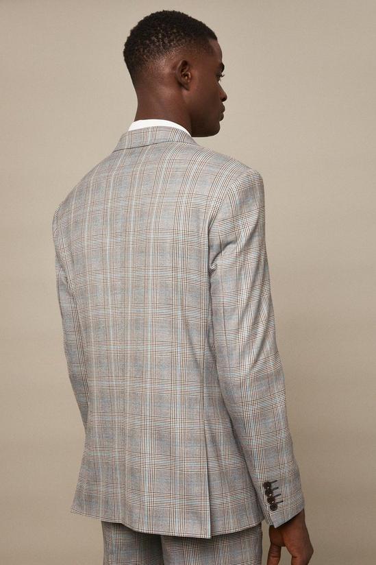 Burton Slim Fit Grey Highlight Check Suit Jacket 3
