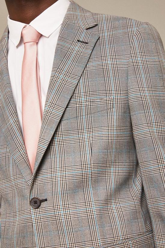 Burton Slim Fit Grey Highlight Check Suit Jacket 6