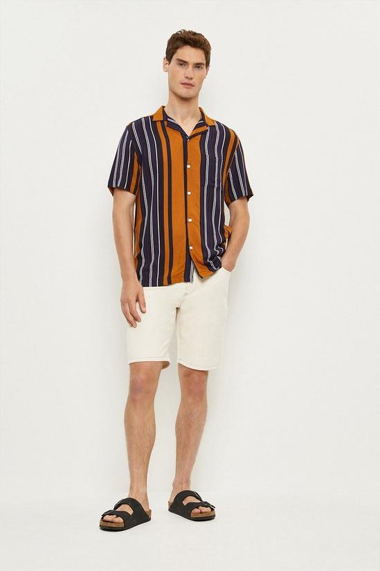 Burton Camel Short Sleeve Stripe Shirt 2