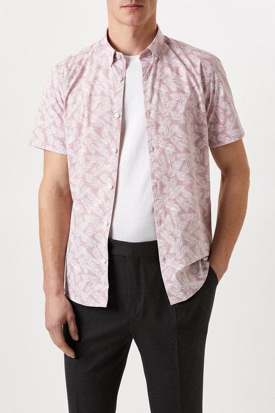 Burton Pink Slim Fit Printed Shirt 1