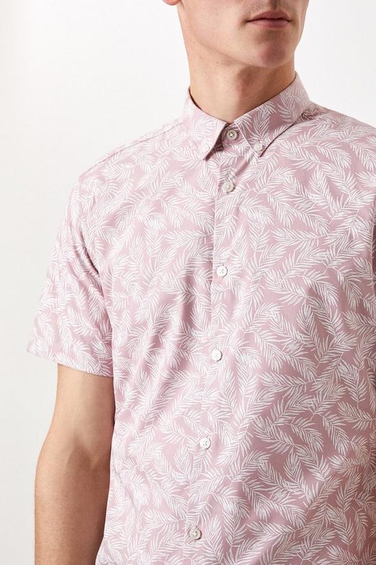 Burton Pink Slim Fit Printed Shirt 4