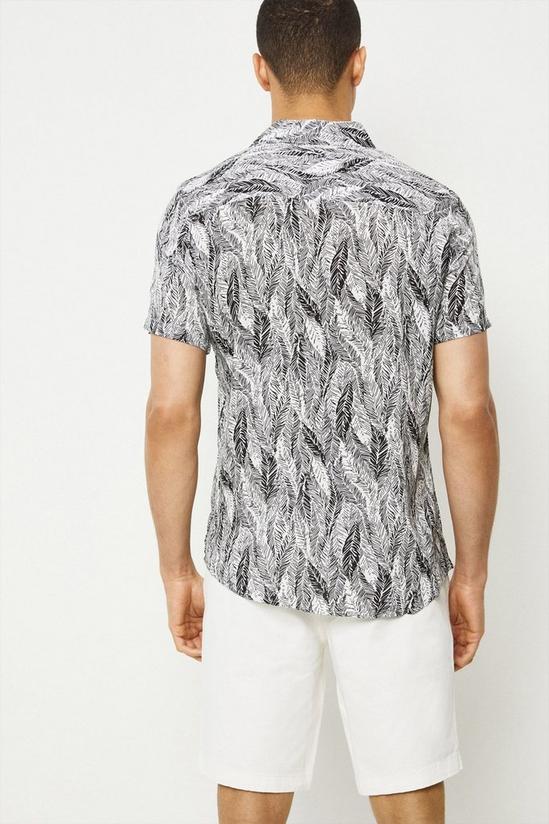 Burton Regular Fit White Feather Printed Short Sleeve Shirt 3
