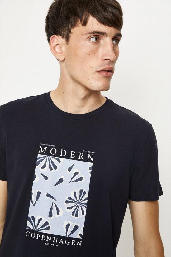 Burton Navy Modern Print T-shirt 1