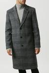 Burton Mono Check Wool Blend 3 Button Overcoat thumbnail 2