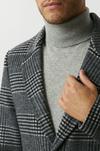 Burton Mono Check Wool Blend 3 Button Overcoat thumbnail 4