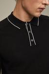 Burton Super Soft Black Tipped Placket Knitted Polo Shirt thumbnail 4