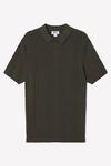 Burton Khaki Short Sleeve Cable Knitted Polo Shirt thumbnail 5