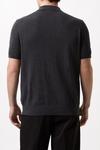 Burton Pure Cotton Charcoal Short Sleeve Cable Knitted Polo Shirt thumbnail 3