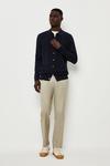 Burton Pure Cotton Navy Long Sleeve Cable Knitted Shirt thumbnail 2
