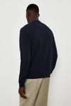 Burton Pure Cotton Navy Long Sleeve Cable Knitted Shirt thumbnail 3