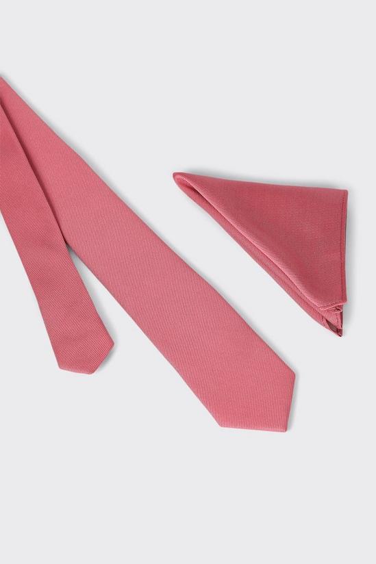 Burton Coral Pink Tie And Pocket Square Set 3